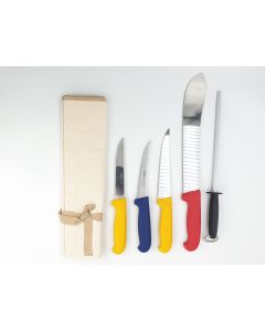 BEW 6 Piece Starter Butchers Knife Set - Mixed Colours