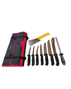 BEW 10 Piece Pro Butchers Knife Set - Black