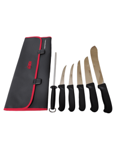 BEW 7 Piece Butchers Knife Set - Black