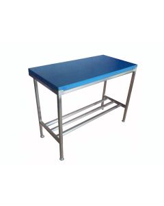 1" Poly Top with Stainless Steel Stand 3x2 ft - Blue