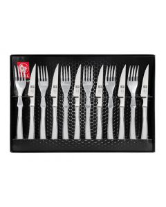 Icel Steak Knife & Fork Set - Stainless Steel