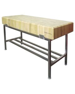 Pro Butchers Block & Stainless Steel Stand - 2x2ft x8" (60x60x20cm)