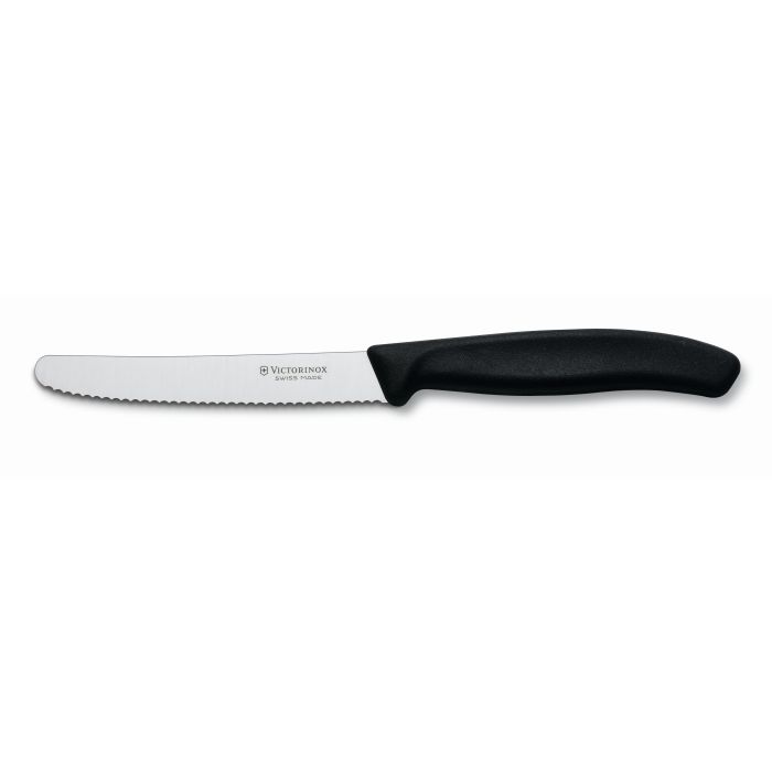 Victorinox 11cm Serrated Tomato Table Knife Black