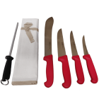 BEW 6 Piece Starter Butchers Knife Set - Red