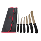 BEW 7 Piece Butchers Knife Set - Black