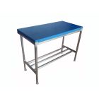 1" Poly Top with Stainless Steel Stand 2x2 ft - Blue