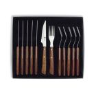 Icel Steak Knife & Fork Set - Wood