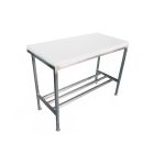 1" Poly Top with Stainless Steel Stand 2x2 ft - White