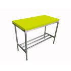 1" Poly Top with Stainless Steel Stand 3x2 ft - Yellow